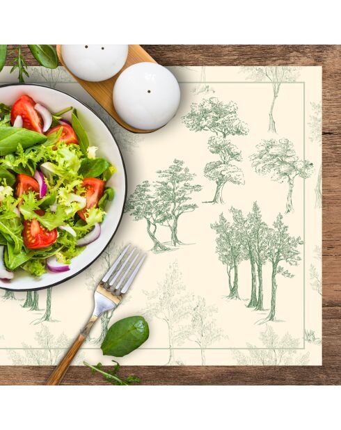 4 Sets de table rectangulaires Trees verts - 30x45 cm