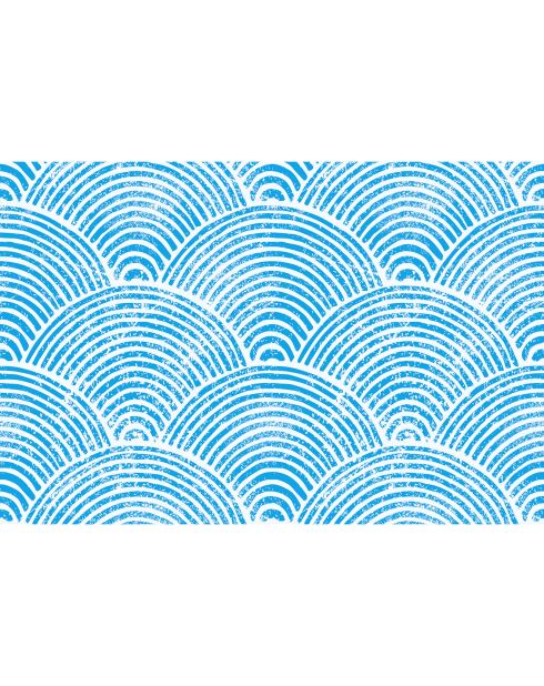 4 rechteckige Tischsets Japanese Waves 1 blau - 30x45 cm
