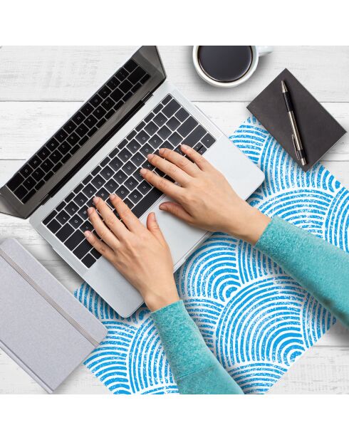 4 rechteckige Tischsets Japanese Waves 1 blau - 30x45 cm