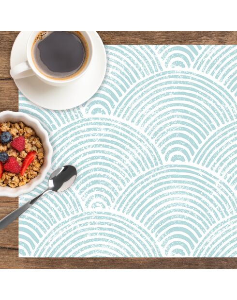 4 manteles individuales rectangulares japoneses ondulados 2 multicolores - 30x45 cm