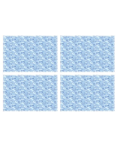 4 rechteckige Tischsets, Wellen, Mosaike aus dem Arabischen Meer, mehrfarbig - 30x45 cm