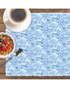 4 rechteckige Tischsets, Wellen, Mosaike aus dem Arabischen Meer, mehrfarbig - 30x45 cm