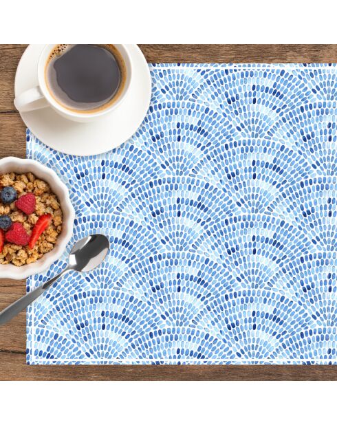 4 rechteckige Tischsets, Wellen, Mosaike aus dem Arabischen Meer, mehrfarbig - 30x45 cm