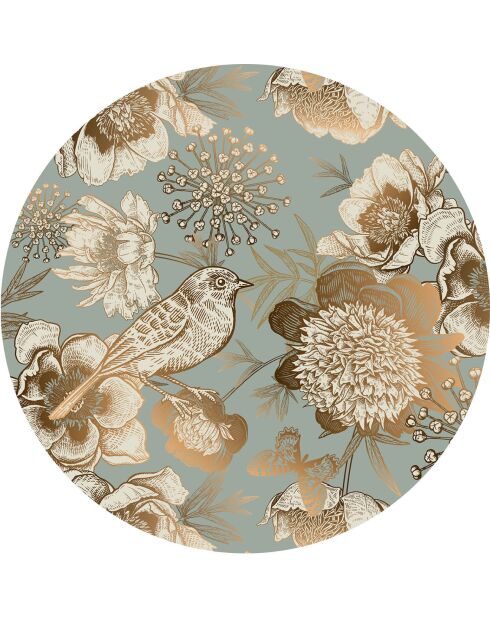 4 manteles redondos con forma de pájaro, 1 multicolor - D.40 cm