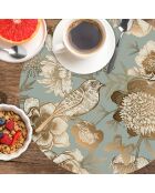 4 manteles redondos con forma de pájaro, 1 multicolor - D.40 cm