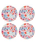 4 Sets de table ronds à motifs floraux multicoloress multicolores - D.40 cm