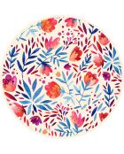 4 Sets de table ronds à motifs floraux multicoloress multicolores - D.40 cm