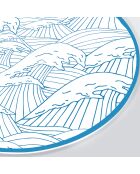 4 tovagliette rotonde blu Mar del Giappone - D.40 cm