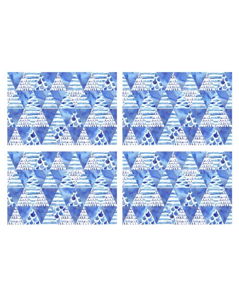 4 blaue rechteckige Tischsets an der Adria - 30x45 cm