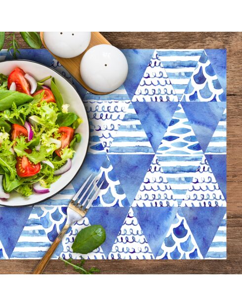 4 blaue rechteckige Tischsets an der Adria - 30x45 cm