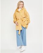 Manteau 3/4 léger 100% Laine à capuche ocre