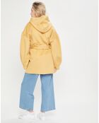 Manteau 3/4 léger 100% Laine à capuche ocre