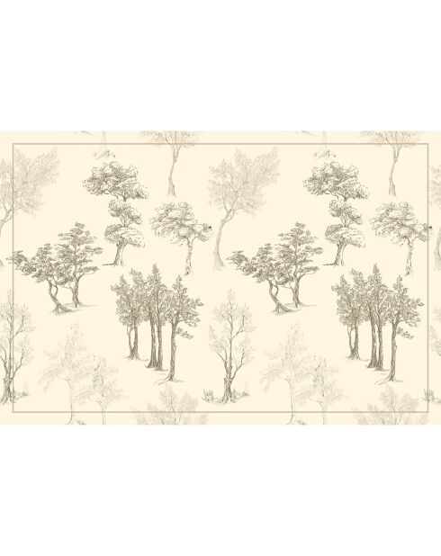 4 Sets de table rectangulaires Trees sépia - 30x45 cm
