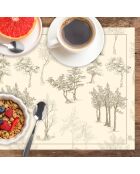 4 Sets de table rectangulaires Trees sépia - 30x45 cm
