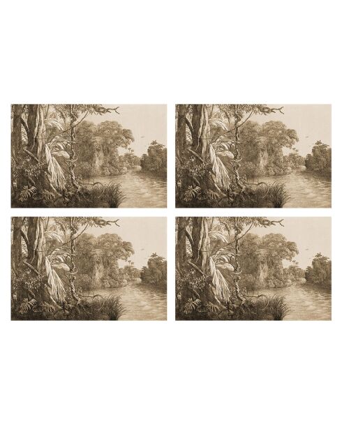 4 Sets de table rectangulaires Tobago multicolores - 30x45 cm