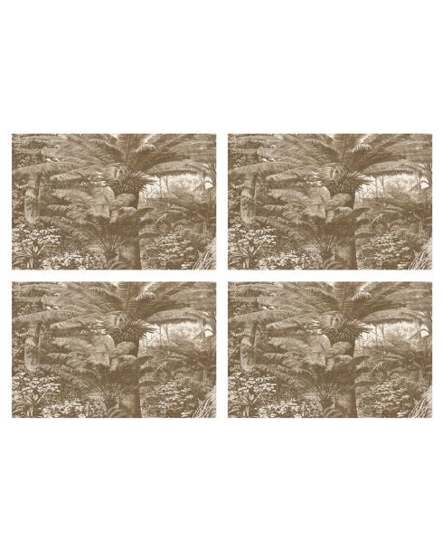 4 manteles individuales rectangulares Santo Domingo sepia - 30x45 cm