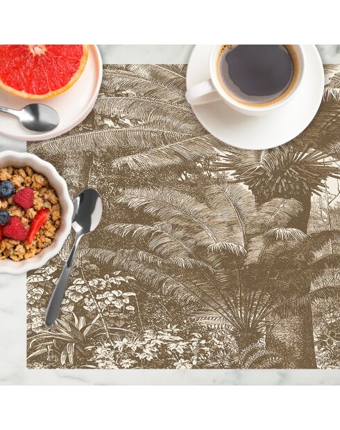 4 manteles individuales rectangulares Santo Domingo sepia - 30x45 cm