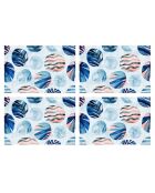 4 Sets de table rectangulaires Mer du Pacifique multicolores - 30x45 cm