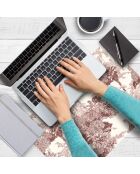 4 rechthoekige placemats met rode palmboomprint - 30x45 cm