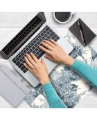 4 tovagliette rettangolari blu con stampa palme - 30x45 cm