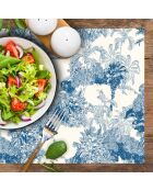 4 tovagliette rettangolari blu con stampa palme - 30x45 cm