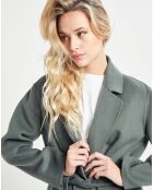 Manteau 3/4 léger 100% Laine kaki