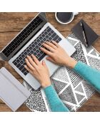 4 tovagliette rettangolari mare geometrico grigio - 30x45 cm