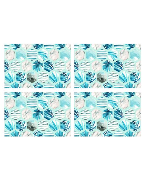 4 tovagliette rettangolari multicolori Mar Mediterraneo - 30x45 cm