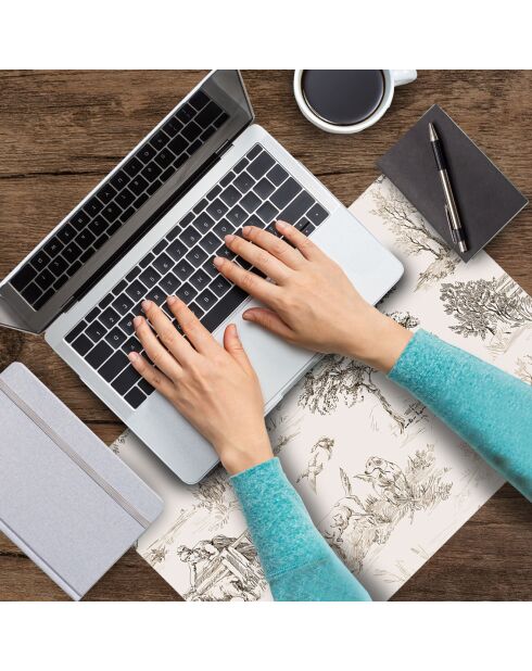 4 tovagliette rettangolari - Donne nei campi tovagliette multicolore seppia - 30x45 cm