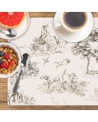 4 tovagliette rettangolari - Donne nei campi tovagliette multicolore seppia - 30x45 cm