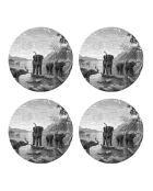 4 mehrfarbige runde Elefanten-Tischsets - D.40 cm