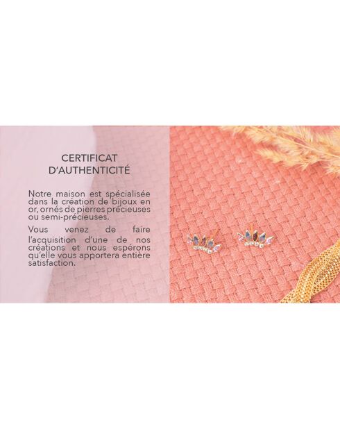 Puce Magic Circle Ohrringe aus Zirkonium Gelbgold