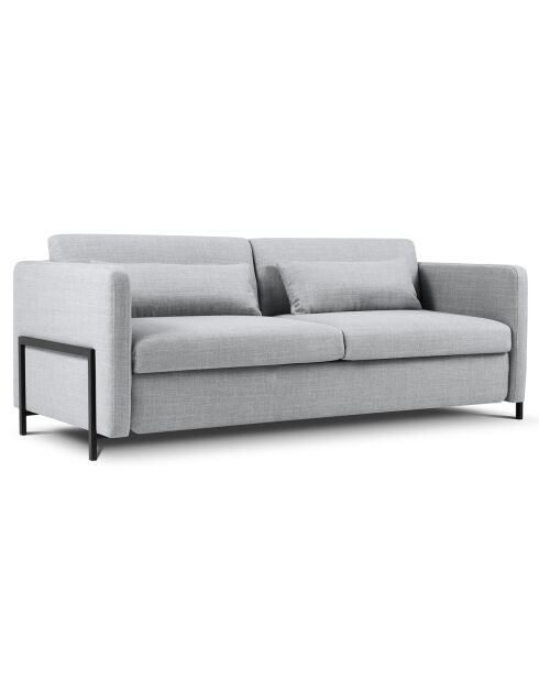 Canapé Convertible Yanis 3 Places gris clair - 202x102x80 cm