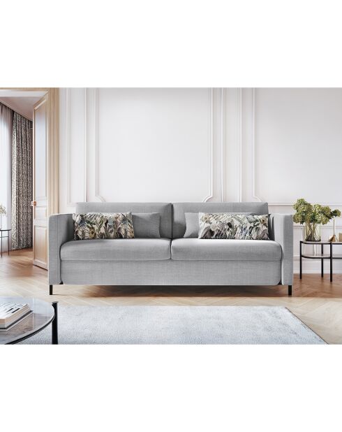 Canapé Convertible Yanis 3 Places gris clair - 202x102x80 cm