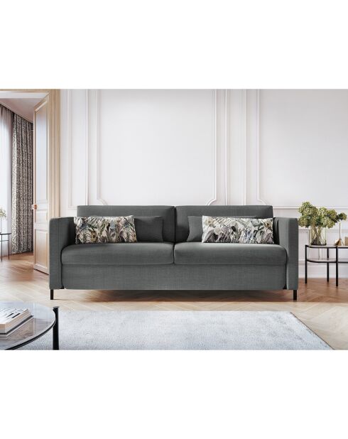 Canapé Convertible Yanis 3 Places gris - 202x102x80 cm