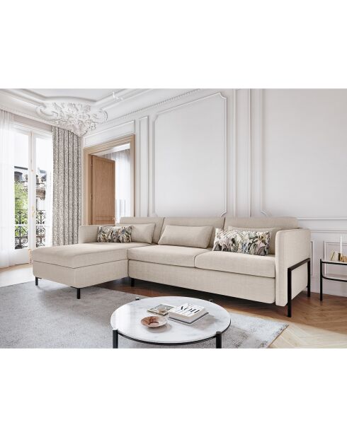 Canapé d'angle Gauche Convertible avec Coffre Yanis 5 Places beige - 280x170x80 cm