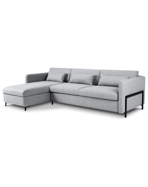 Yanis 5-zits converteerbare linkerhoekbank met lichtgrijze 5-zitskist - 280x170x80 cm