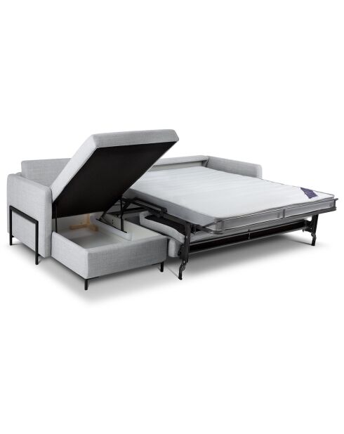 Yanis 5-zits converteerbare linkerhoekbank met lichtgrijze 5-zitskist - 280x170x80 cm