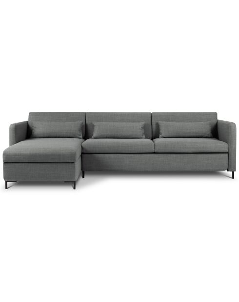 Yanis Ecksofa für 5 Personen, ausziehbar, links, mit Kommode, 280 x 170 x 80 cm, Grau