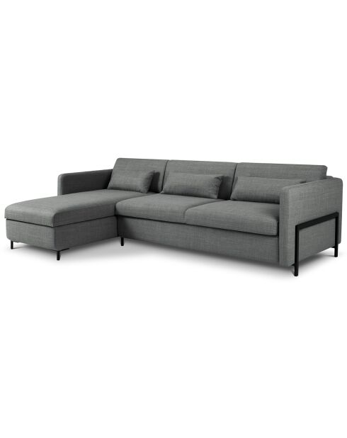 Yanis Ecksofa für 5 Personen, ausziehbar, links, mit Kommode, 280 x 170 x 80 cm, Grau