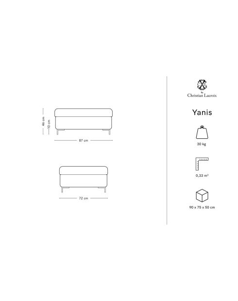 Pouf avec Coffre Yanis beige - 87x72x46 cm