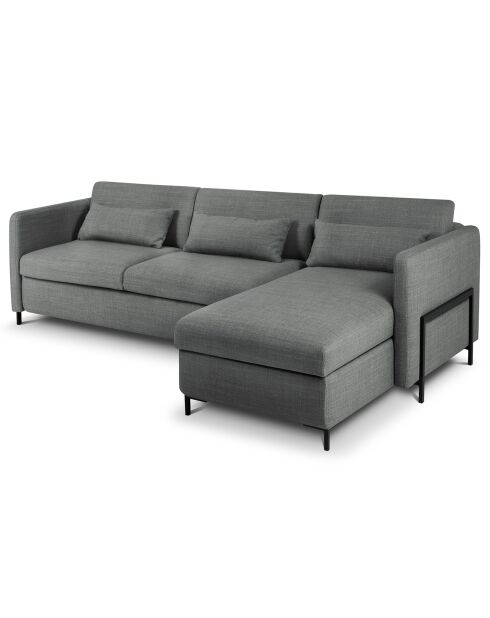 Yanis Ecksofa für 4 Personen, ausziehbar, rechts, mit Kommode, 260 x 170 x 80 cm, Grau