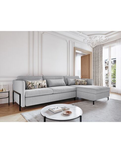 Canapé d'angle Droit Convertible avec Coffre Yanis 4 Places gris clair - 260x170x80 cm