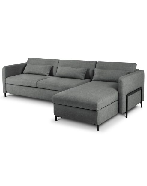 Yanis 5-zits grijze converteerbare rechterhoekbank met kist - 280x170x80 cm