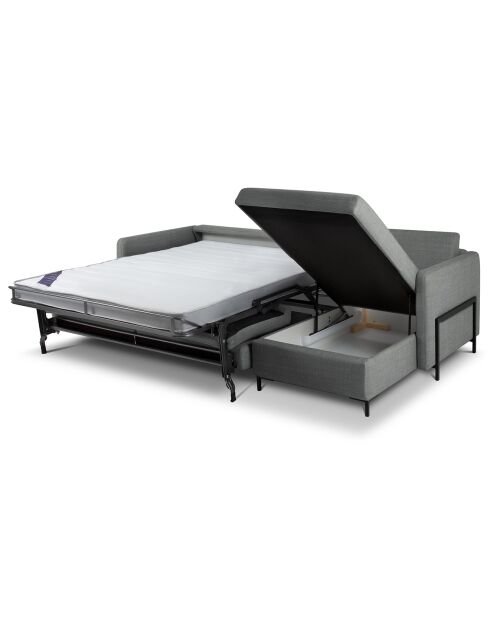 Yanis 5-zits grijze converteerbare rechterhoekbank met kist - 280x170x80 cm