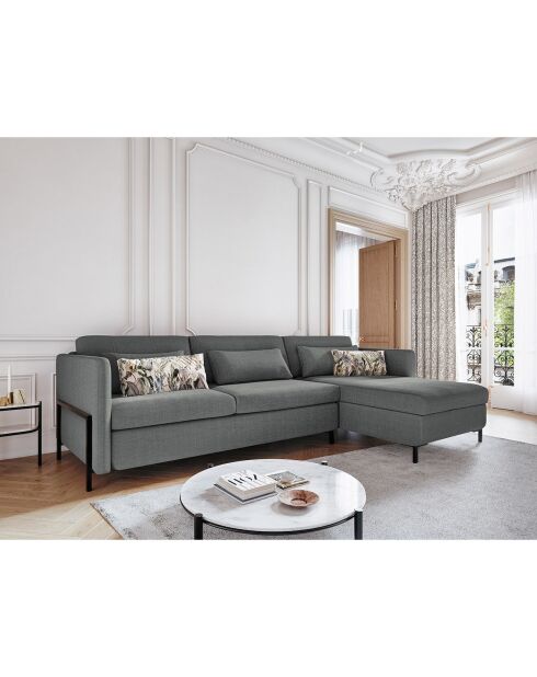 Canapé d'angle Droit Convertible avec Coffre Yanis 5 Places gris - 280x170x80 cm