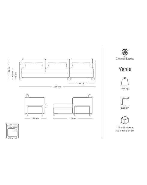 Canapé d'angle Droit Convertible avec Coffre Yanis 5 Places gris clair - 280x170x80 cm