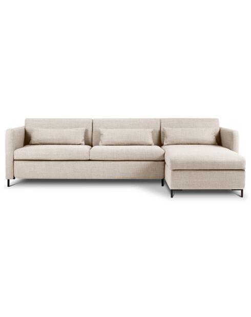 Yanis Ecksofa für 5 Personen, umwandelbar, rechts, mit Box, 280 x 170 x 80 cm, Beige