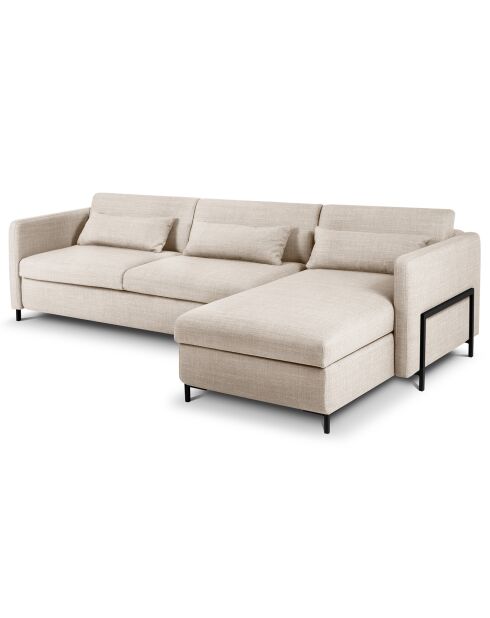 Yanis Ecksofa für 5 Personen, umwandelbar, rechts, mit Box, 280 x 170 x 80 cm, Beige