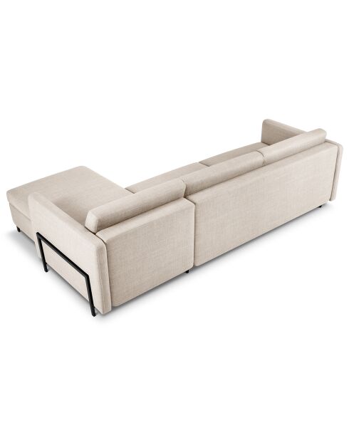 Canapé d'angle Droit Convertible avec Coffre Yanis 5 Places beige - 280x170x80 cm